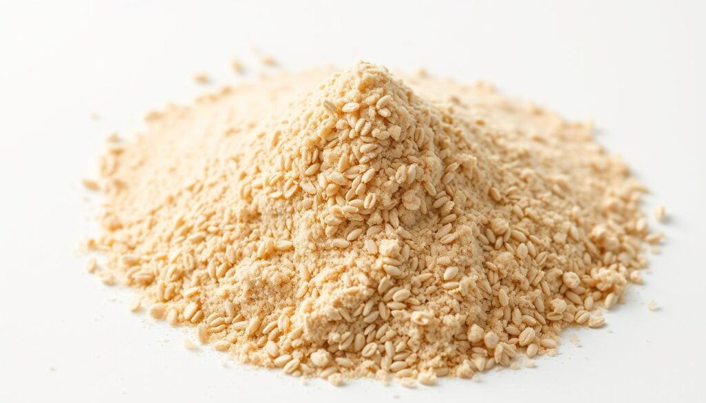 A close-up shot of a pile of light brown lentil flour on a white background, captured with the high-resolution lens of an iPhone 16 Pro Max. The flour has a smooth, fine texture, with subtle variations in tone and a slight sheen from the natural lighting. The image is well-lit, with a soft, even illumination that highlights the delicate nature of the flour. The background is clean and minimalist, allowing the lentil flour to be the sole focus of the frame, conveying a sense of purity and simplicity. A close-up shot of a pile of light brown lentil flour on a white background, captured with the high-resolution lens of an iPhone 16 Pro Max. The flour has a smooth, fine texture, with subtle variations in tone and a slight sheen from the natural lighting. The image is well-lit, with a soft, even illumination that highlights the delicate nature of the flour. The background is clean and minimalist, allowing the lentil flour to be the sole focus of the frame, conveying a sense of purity and simplicity.