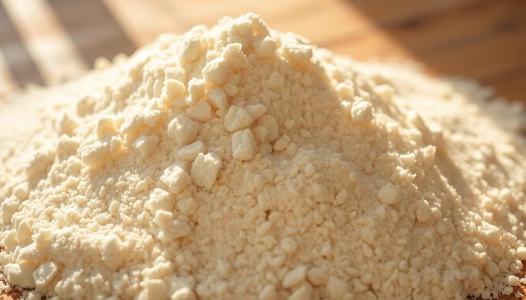 A close-up shot of a pile of soft, fine-grained wheat flour known as "mąka pszenna typ 500". The flour is illuminated by warm, natural lighting, casting subtle shadows and highlights that accentuate its delicate texture. The image is captured with a high-quality iPhone 16 Pro Max camera, utilizing a shallow depth of field to focus the viewer's attention on the intricate details of the flour. The overall mood is one of simplicity and elegance, reflecting the versatility and importance of this common baking ingredient. A close-up shot of a pile of soft, fine-grained wheat flour known as "mąka pszenna typ 500". The flour is illuminated by warm, natural lighting, casting subtle shadows and highlights that accentuate its delicate texture. The image is captured with a high-quality iPhone 16 Pro Max camera, utilizing a shallow depth of field to focus the viewer's attention on the intricate details of the flour. The overall mood is one of simplicity and elegance, reflecting the versatility and importance of this common baking ingredient.