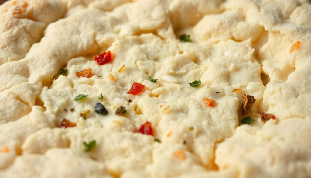 A delectable, close-up photograph of a cross-section of a homemade pizza dough, revealing its nutritional value. The dough is evenly kneaded, with a light, airy texture and a golden-brown crust. Visible within the dough are flecks of herbs, garlic, and other savory ingredients, showcasing the robust flavors and wholesome properties of the pizza mix. The image is captured with an iPhone 16 Pro Max, utilizing natural lighting to highlight the dough's intricate layers and vibrant colors. The focus is sharp, drawing the viewer's attention to the nutritional richness of this versatile pizza base. A delectable, close-up photograph of a cross-section of a homemade pizza dough, revealing its nutritional value. The dough is evenly kneaded, with a light, airy texture and a golden-brown crust. Visible within the dough are flecks of herbs, garlic, and other savory ingredients, showcasing the robust flavors and wholesome properties of the pizza mix. The image is captured with an iPhone 16 Pro Max, utilizing natural lighting to highlight the dough's intricate layers and vibrant colors. The focus is sharp, drawing the viewer's attention to the nutritional richness of this versatile pizza base.